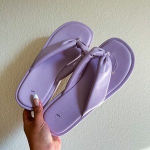 Urban outfitters purple platform flip flops